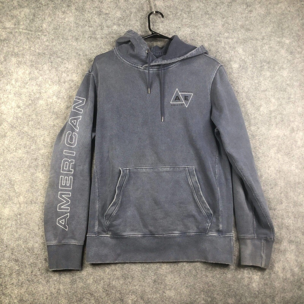 American Eagle Outfitters Hoodie Sweatshirt Distressed Size Small Logo Spellout